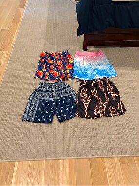 Lot of 4 shorts-Men's Athletic Shorts - Blue, Pink, Orange, Black